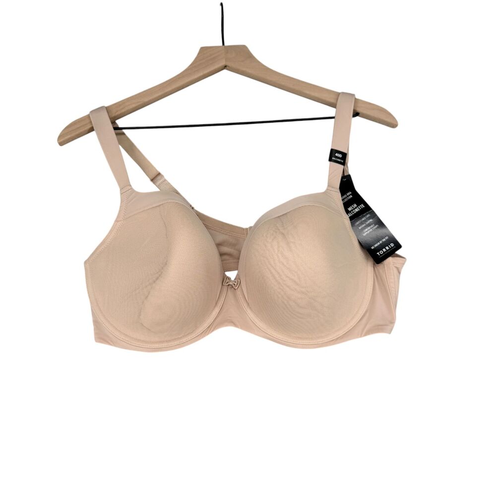 Torrid Bra 40D Nude Mesh Balconette Lightly Lined Underwire Ballet Back T-Shirt - Picture 2 of 9